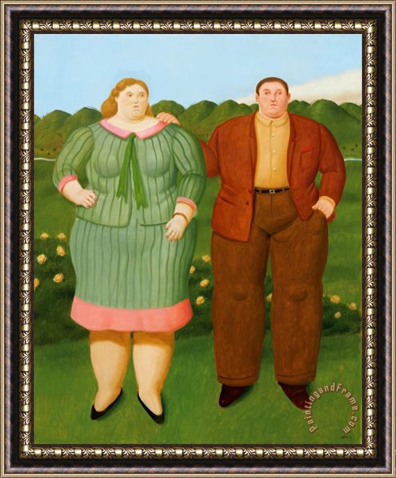 Fernando Botero La Pareja, 2013 Framed Painting