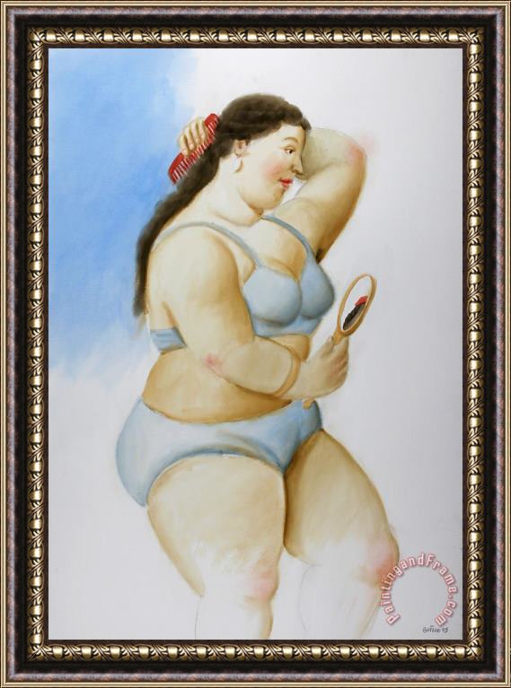Fernando Botero La Toilette, 2009 Framed Print