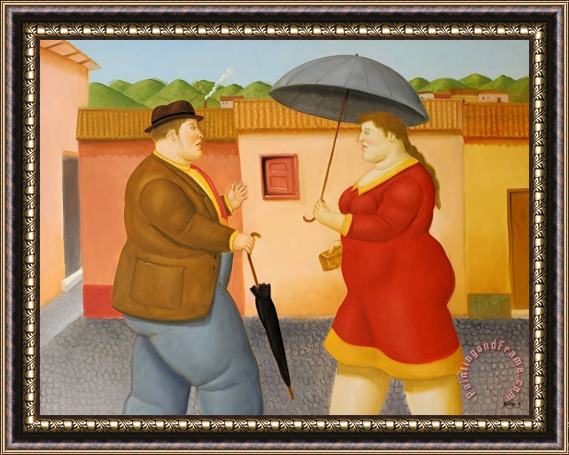 Fernando Botero Man And Woman, 2016 Framed Painting