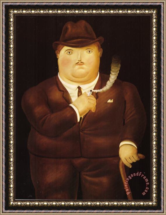 fernando botero Man in a Tuxedo Framed Painting