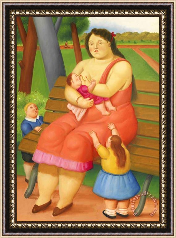 Fernando Botero Maternity, 2011 Framed Painting