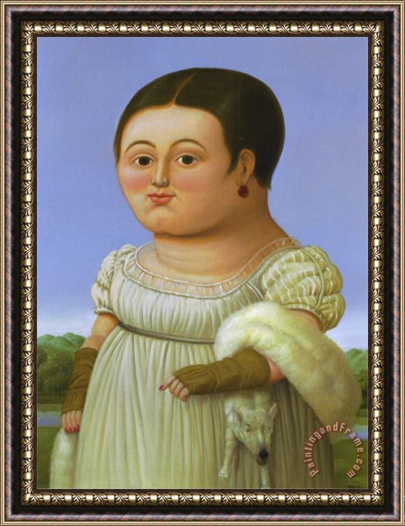 fernando botero Miss Riviere After Ingres Framed Painting