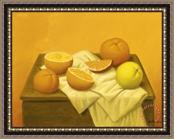 Fernando Botero Oranges, 2004 Framed Painting