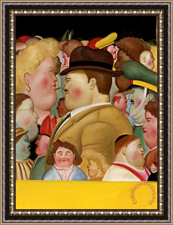 Fernando Botero Personnages De Theatre Framed Painting