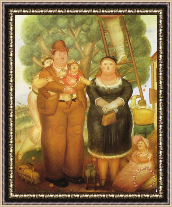 fernando botero Portrait of a Family Framed Painting