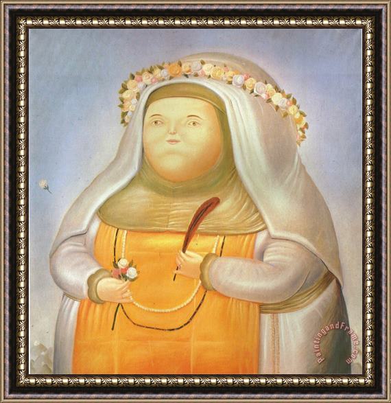 fernando botero Saint Rose of Lima Framed Painting