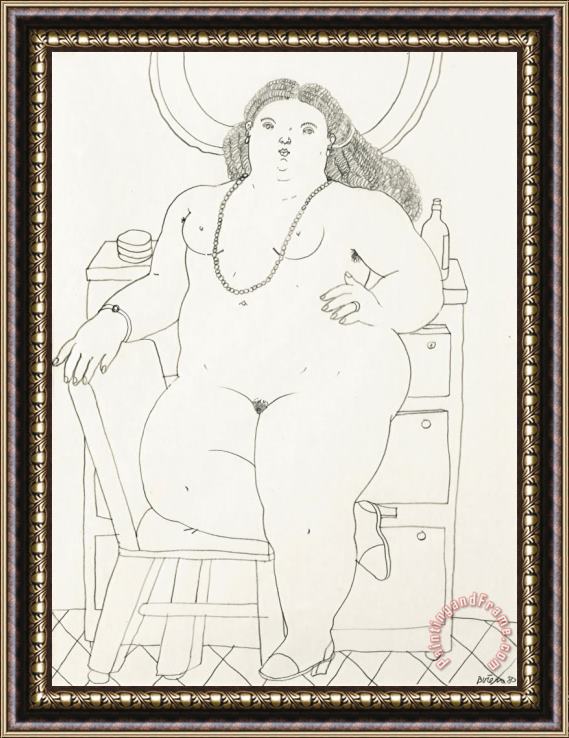Fernando Botero Sans Titre, 1980 Framed Painting