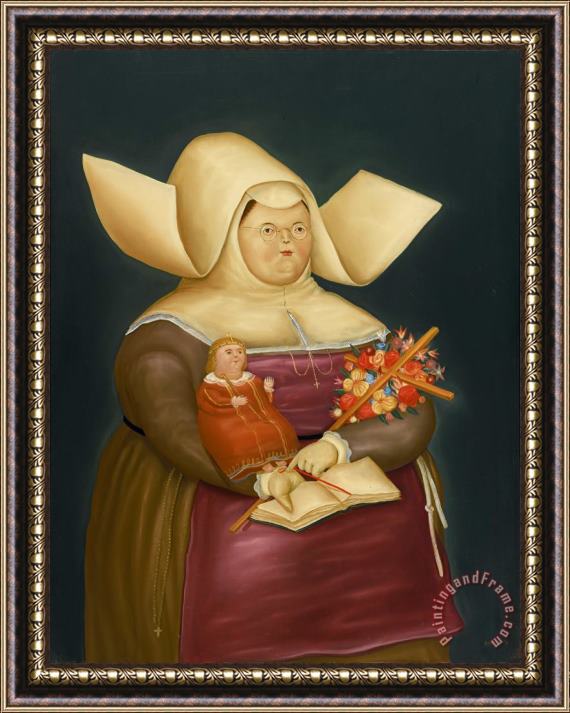 Fernando Botero Santa Isabel De Hungria Framed Painting