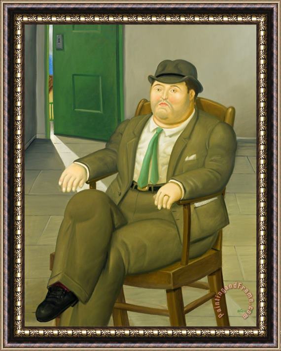 Fernando Botero Seated Man, 2004 Framed Print