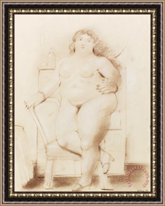 Fernando Botero Standing Woman, 1979 Framed Painting