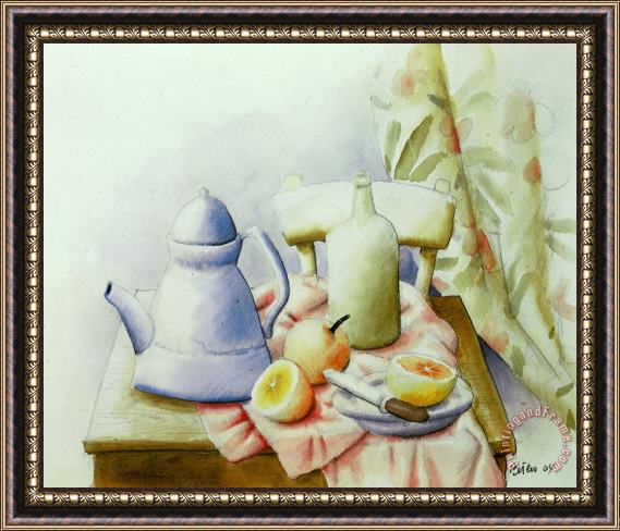 Fernando Botero Still Life with Coffee Pot, 2004 Framed Painting