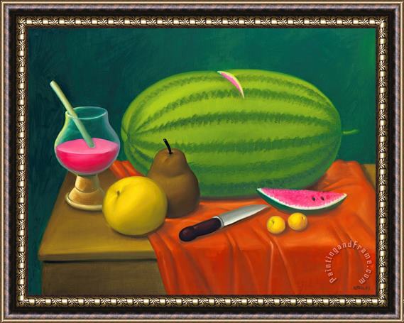 Fernando Botero Still Life with Fruits, 2003 Framed Painting