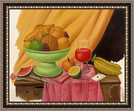 Fernando Botero Still Life with Playing Cards, 1994 Framed Print