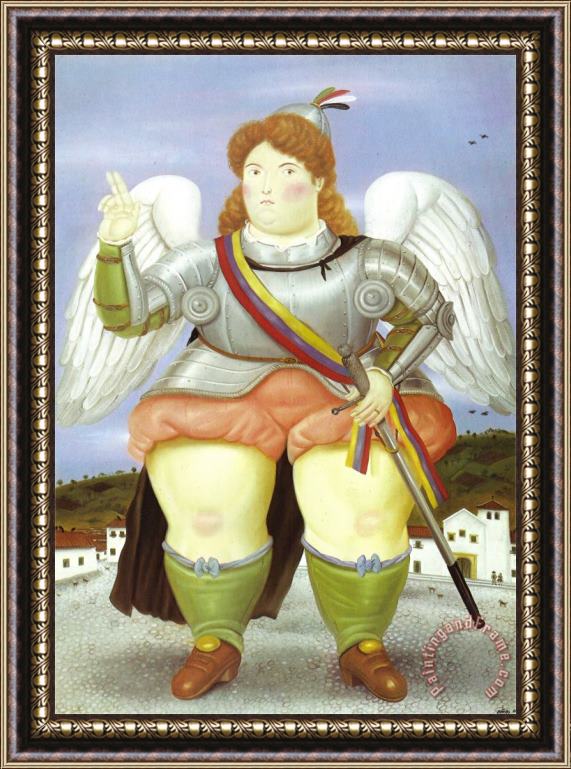 fernando botero The Archangel Gabriel Framed Painting