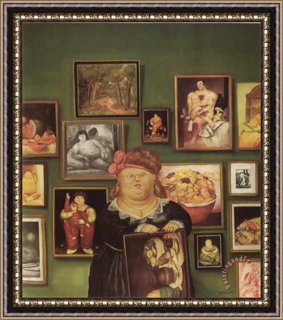 fernando botero The Collector Framed Painting