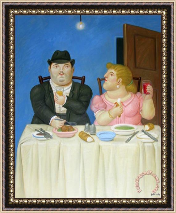 Fernando Botero The Dinner, 1992 Framed Painting