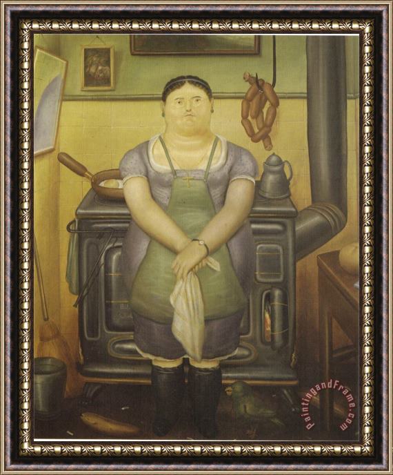 fernando botero The Maid Framed Painting