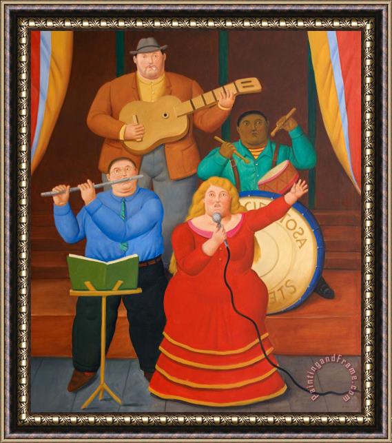 Fernando Botero The Musicians And Singer, 2013(59711.79) Framed Print