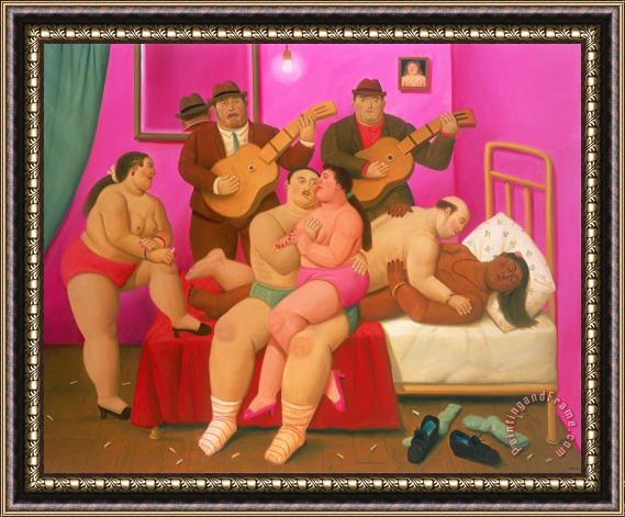 Fernando Botero The Musicians And Singer, 2013 Framed Painting