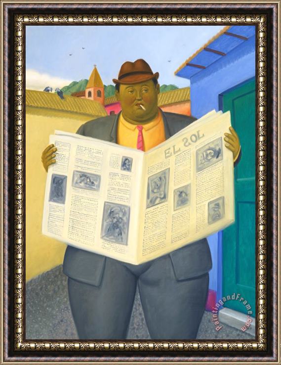 Fernando Botero The Reader, 2013 Framed Painting