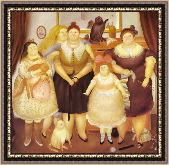 fernando botero The Sisters Framed Painting