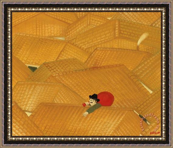 Fernando Botero The Thief on The Roof,1980 Framed Painting