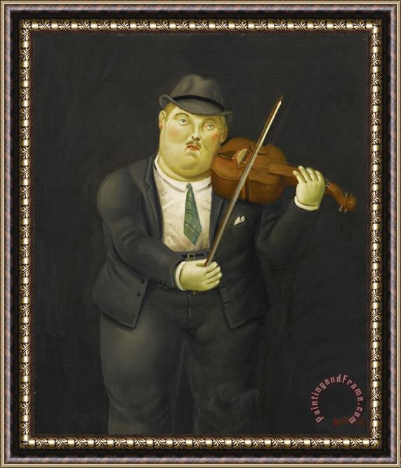 Fernando Botero Violinist, 1998 Framed Painting
