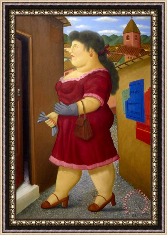 Fernando Botero Walking Woman, 2013 Framed Painting