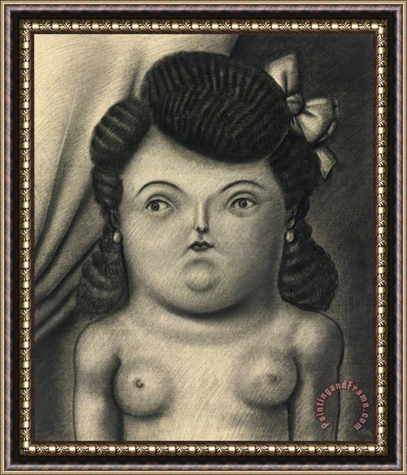 Fernando Botero Woman with Bow Framed Print