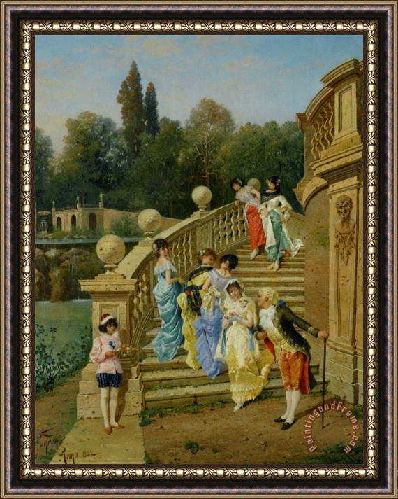 Filippo Indoni Count Borromeos Villa on Isola Betta Opposite Stresa on Late Maggiore Framed Print