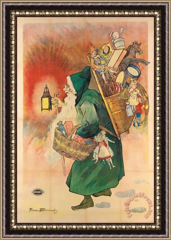 Firmin Bouisset Father Christmas Framed Painting
