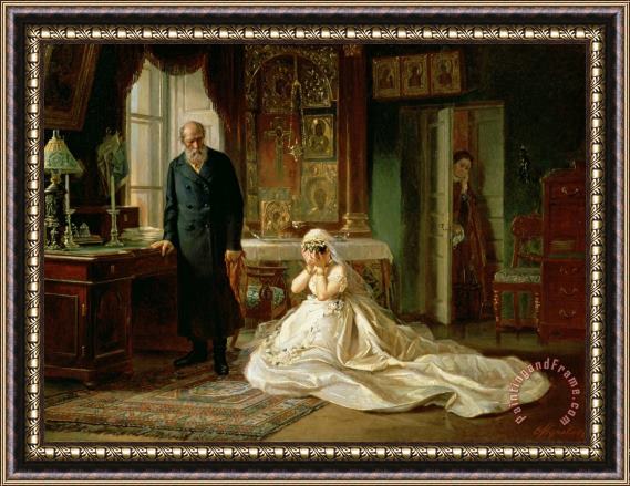 Firs Sergeevich Zhuravlev At the Altar Framed Painting