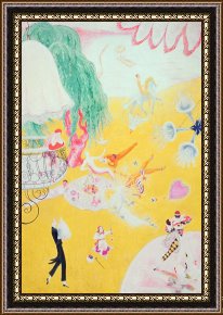 Rest on The Flight Into Egypt Framed Prints - Love Flight of a Pink Candy Heart by Florine Stettheimer