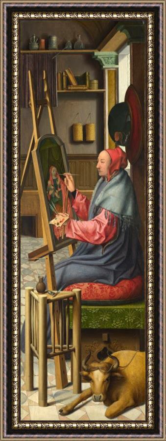 Follower of Quinten Massys Saint Luke Painting The Virgin And Child Framed Print