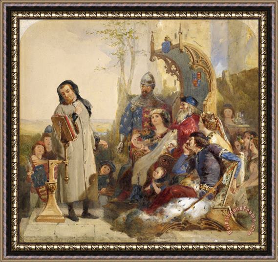 Ford Madox Brown Chaucer at The Court of Edward III 2 Framed Painting