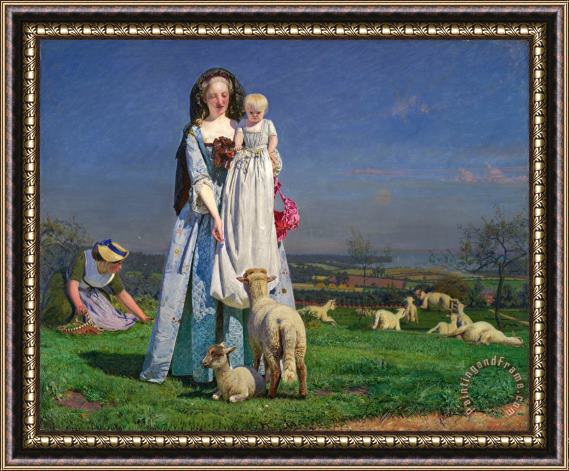 Ford Madox Brown Pretty Baa Lambs Framed Painting
