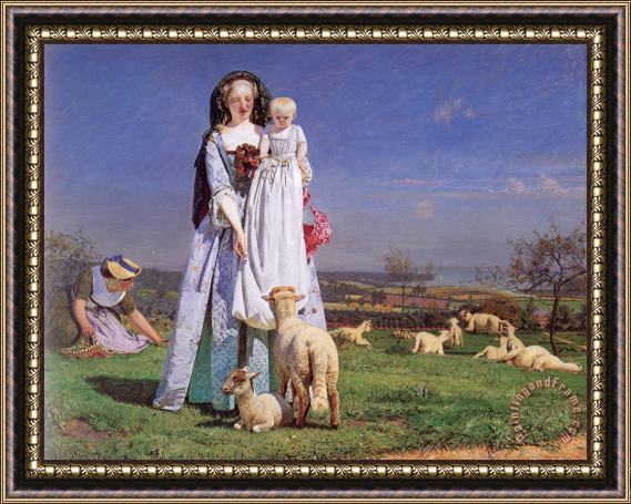 Ford Madox Brown The Pretty Baalambs Framed Painting