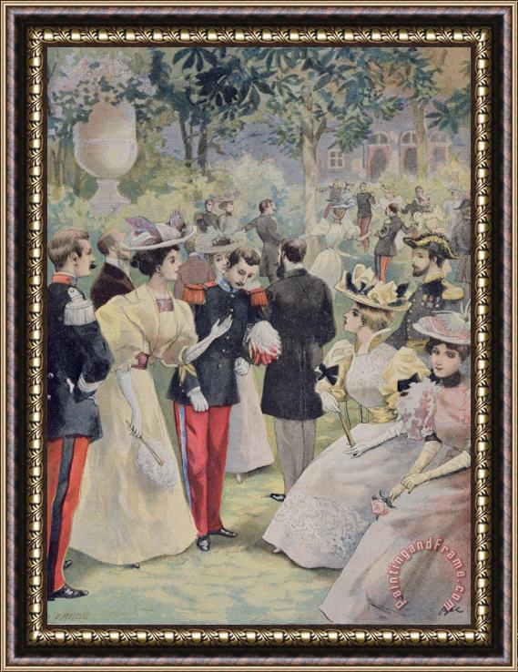 Fortune Louis Meaulle A Garden Party At The Elysee Framed Print