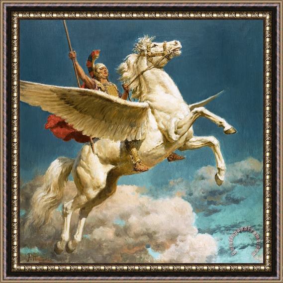 Fortunino Matania Pegasus The Winged Horse Framed Painting