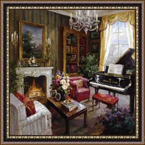 The Music Room Framed Prints - Grand Piano Room by Foxwell