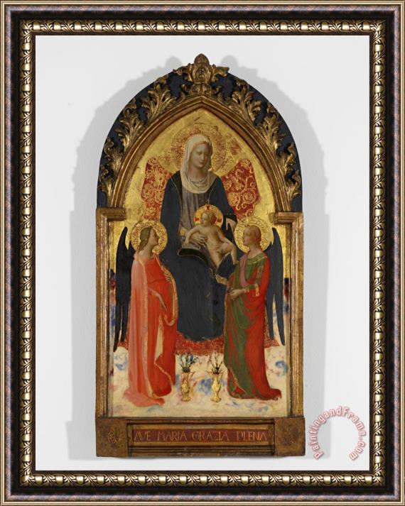 Fra Angelico Madonna And Child with Two Angels Framed Print