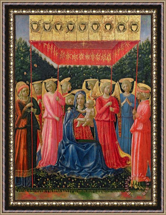 Fra Angelico The Virgin And Child With Angels Framed Painting