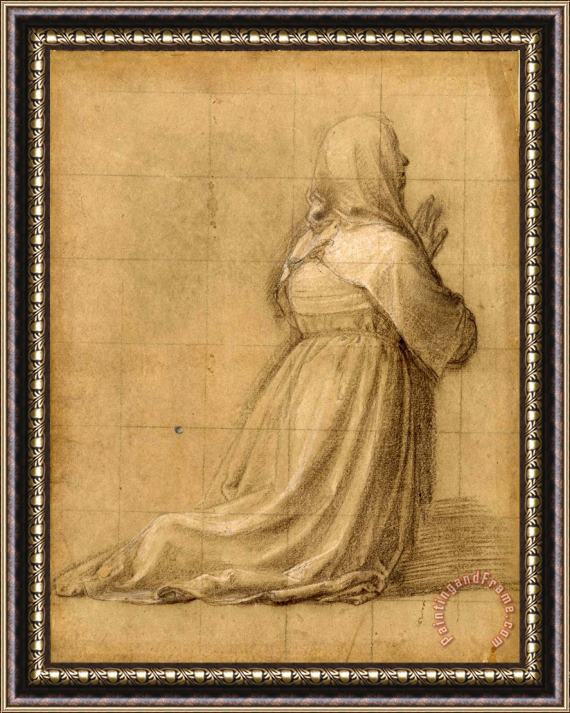 Fra Bartolomeo Woman Kneeling in Prayer, Seen From Behind (study for The Figure of St Catherine) Framed Print