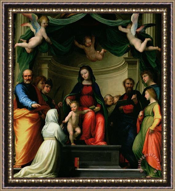 Fra Bartolommeo - Baccio della Porta The Mystic Marriage of St Catherine of Siena with Saints Framed Print
