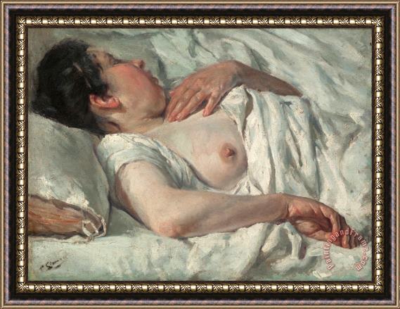 Francesc Gimeno Woman Sleeping Framed Print