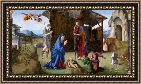 Francesco Francia The Nativity of Christ Framed Painting