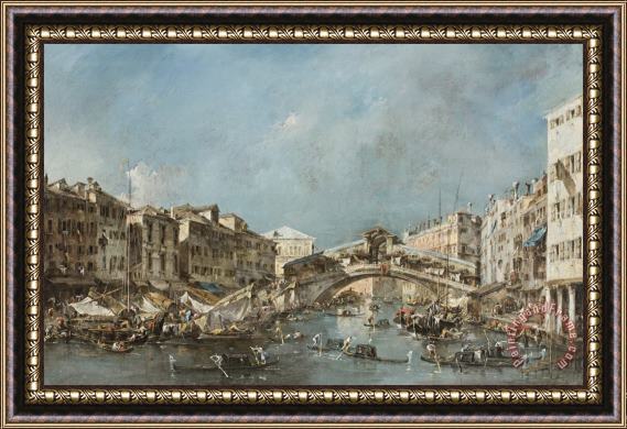 Francesco Guardi The Rialto Bridge Framed Painting