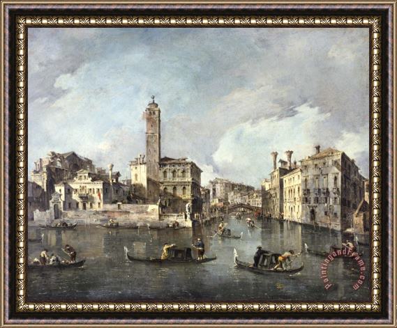 Francesco Guardi View on The Grand Canal at San Geremia, Venice Framed Painting