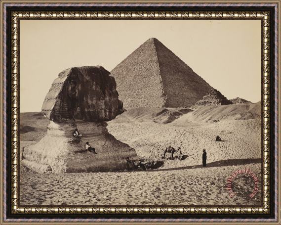 Francis Bedford The Sphinx, The Great Pyramid And Two Lesser Pyramids, Ghizeh, Egypt Framed Print