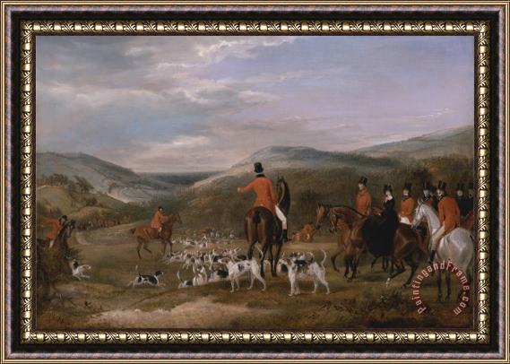 Francis Calcraft Turner The Berkeley Hunt, 1842 The Meet Framed Painting